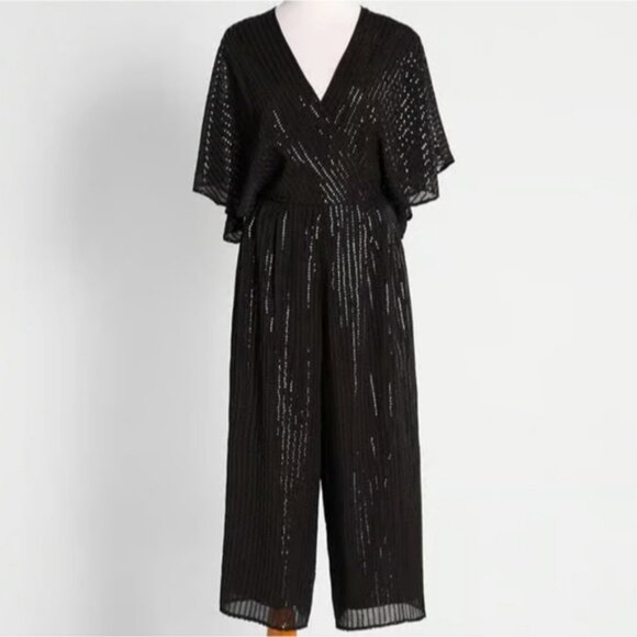 Modcloth Twinkle Like Starlight Wide Leg Sequined Jumpsuit Size XS New Party - Picture 14 of 14